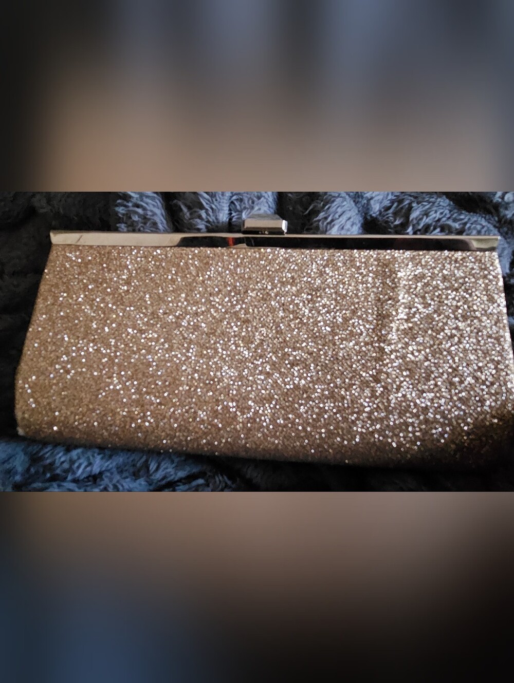 Glitter Envelope Clutch - Gold Sparkle